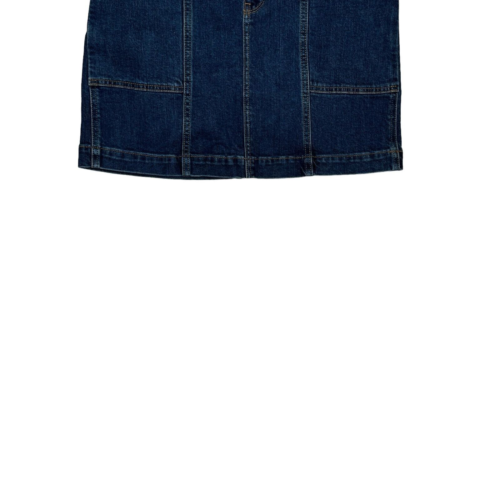 Old Navy Old Navy Women's Skirt Mini Denim Side Pockets Dark Blue 8 Size 30" / US 8 / IT 44 - 2 Thumbnail