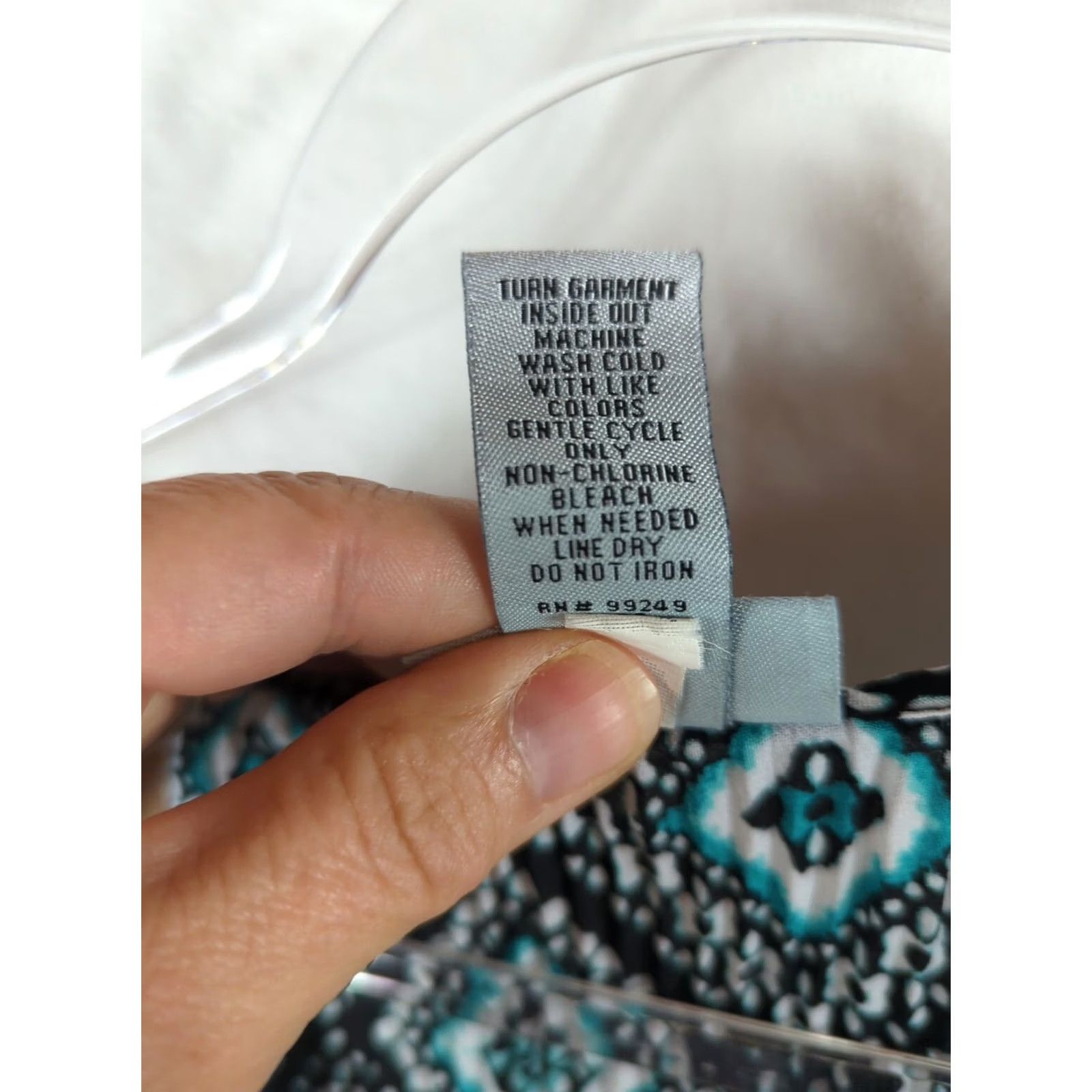 Vintage Catherines Blouse Blue Aqua V-Neck 3/4 Flutter Sleeve Pleated Bling 28W Plus Tunic Womens Size 4XL / US 24-26 - 5 Thumbnail