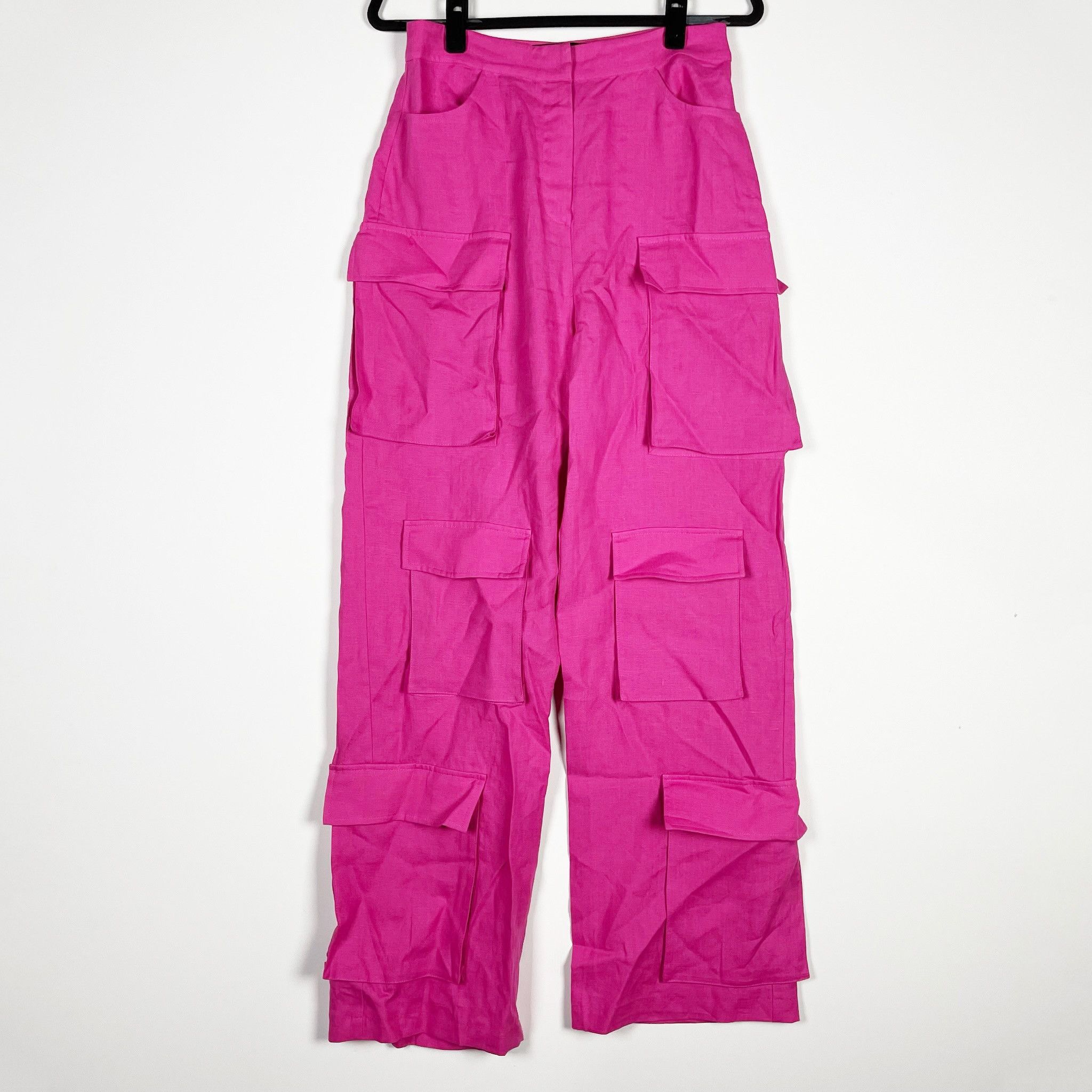 Selmacilek Wide Leg Cargo Multi Pocket High Rise