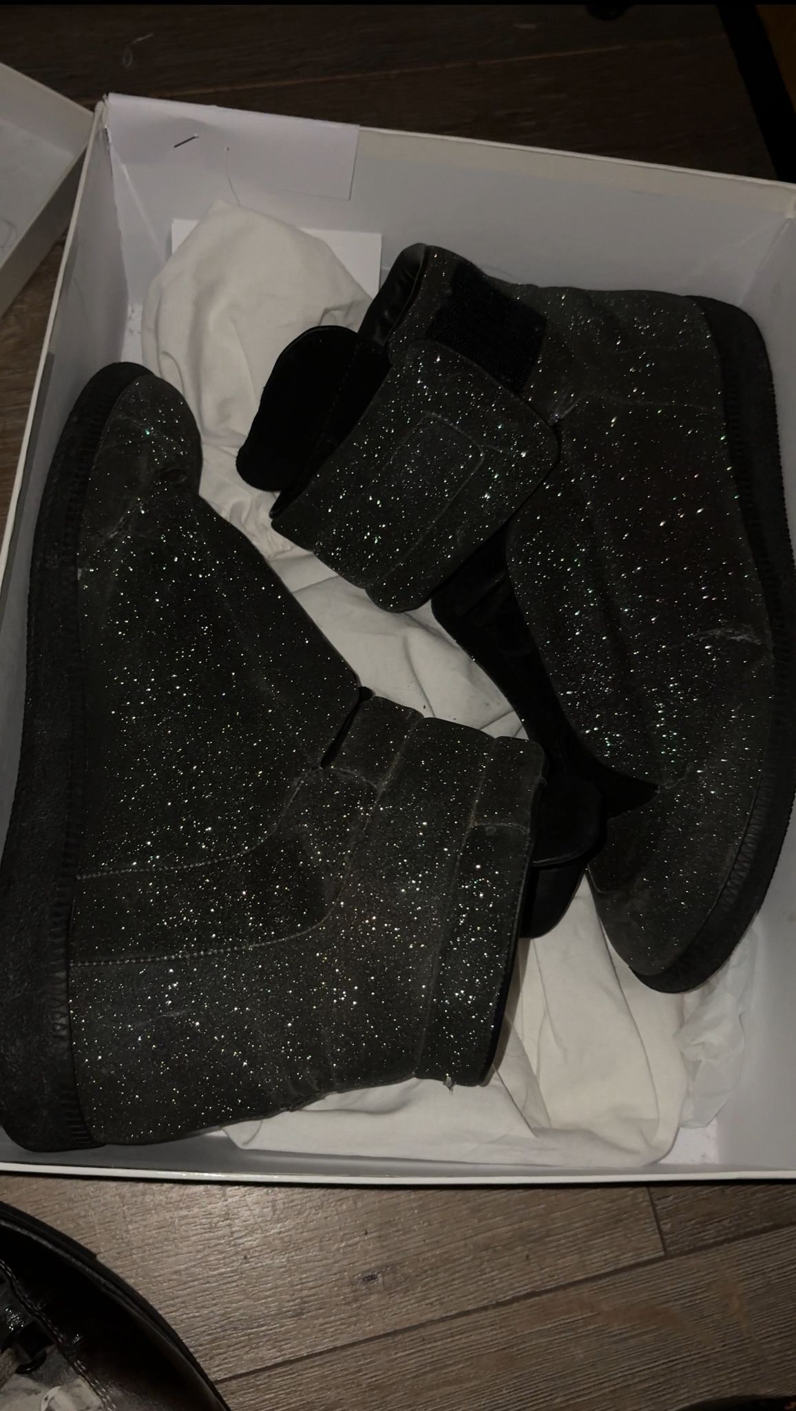 Maison Margiela Maison Margiela 2016 Grey Glitter Future High Top Sneaker Size US 11 / EU 44 - 1 Thumbnail