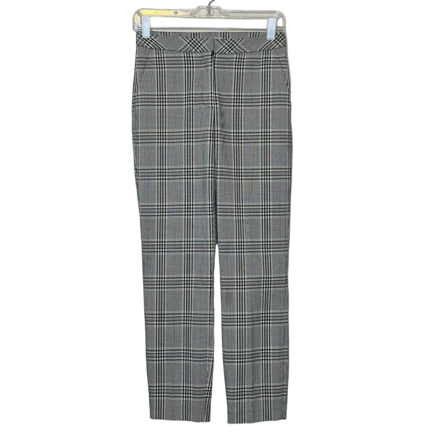 H&M H&M black cream plaid flat front straight legs pants size 2 Size 26" / US 2 / IT 38 - 1 Thumbnail
