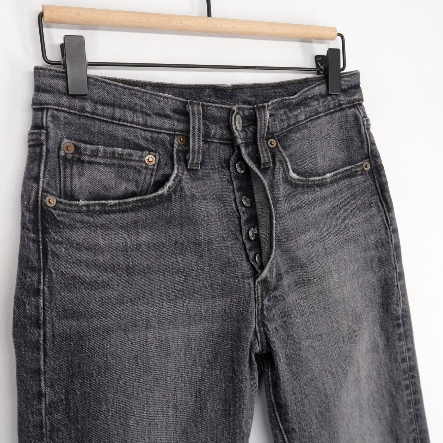 Levi's VINTAGE Levi's 501 Jeans Womens 26 Black High Rise Button Fly Stretch Denim 5-Pocket Mens Girls Size 26" / US 2 / IT 38 - 2 Thumbnail