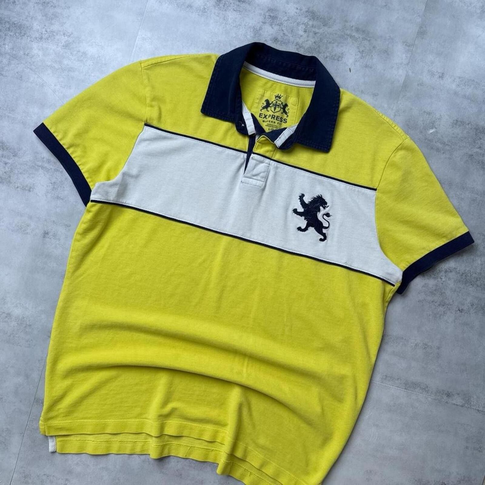 Express Y2K Express Yellow Logo Grunge Polo shirt Size US L / EU 52-54 / 3 - 2 Thumbnail