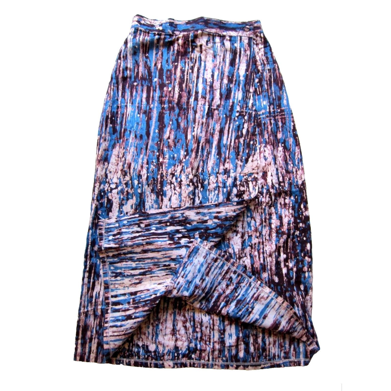 Vintage Vtg Passport Wrap Skirt Midi Cotton Pink Purple Tie Die M-L Women Size 30" / US 8 / IT 44 - 5 Thumbnail