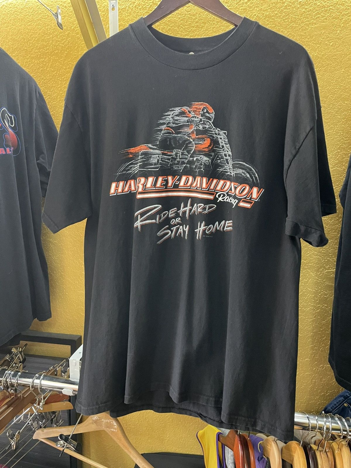 Harley Davidson × Vintage Vintage Harley Davidson World Racing Shirt 90s Oklahoma City Size US XL / EU 56 / 4 - 2 Thumbnail