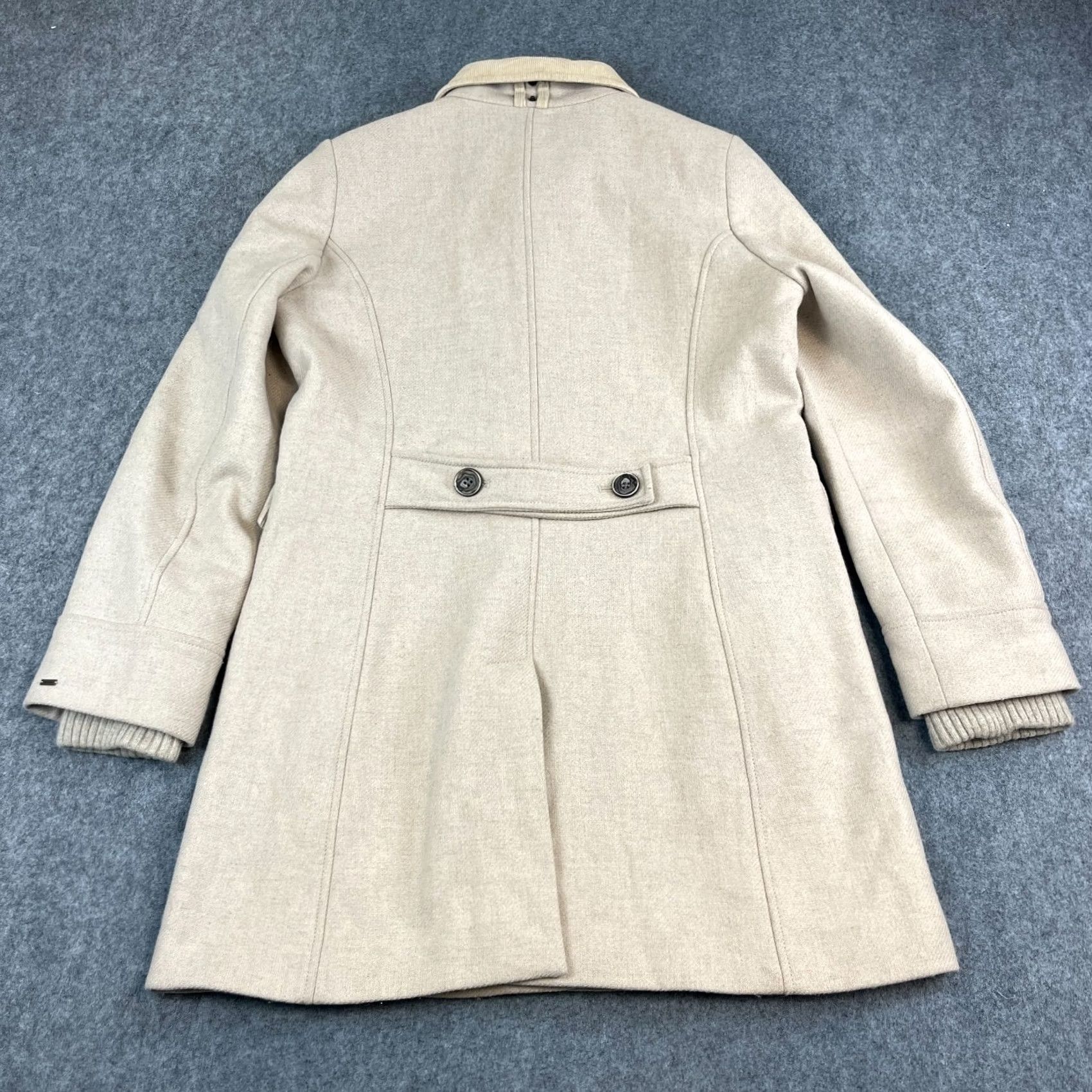 Tommy Hilfiger Tommy Hilfiger Coat Womens Cream Wool Corduroy Collar Knit Cuffs XL Designer Size XL / US 12-14 / IT 48-50 - 2 Thumbnail
