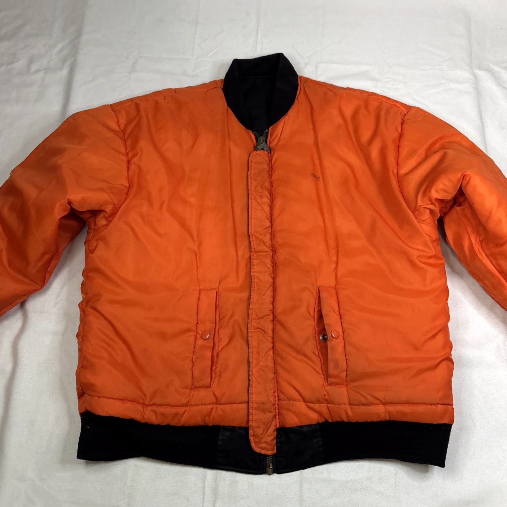 Vintage FNF 2000 Bomber Jacket Nylon Mens Large Black Orange Jacket Mens L Black Nylon FNF 2000 Bomber Jacket Size US L / EU 52-54 / 3 - 7 Thumbnail