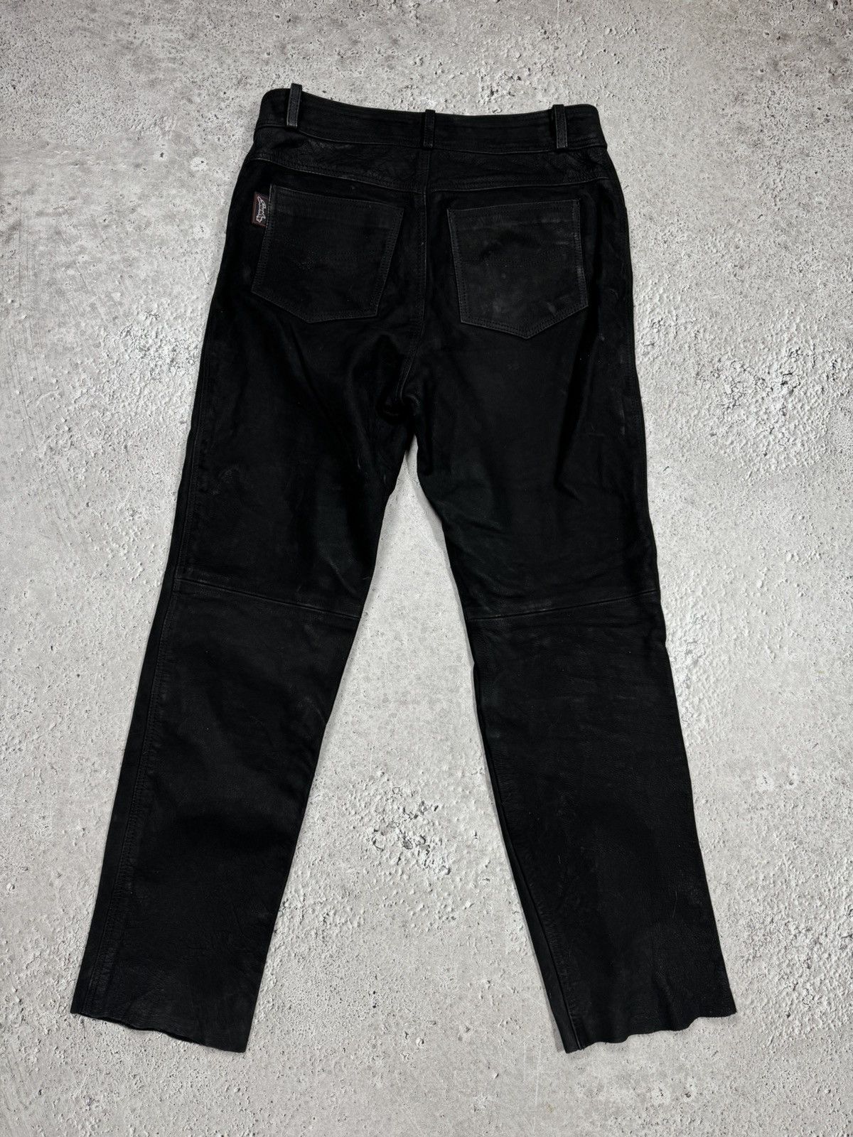 Leather Distressed Leather Pants Black Size 34 Straight Fit Biker Size US 32 / EU 48 - 12 Thumbnail
