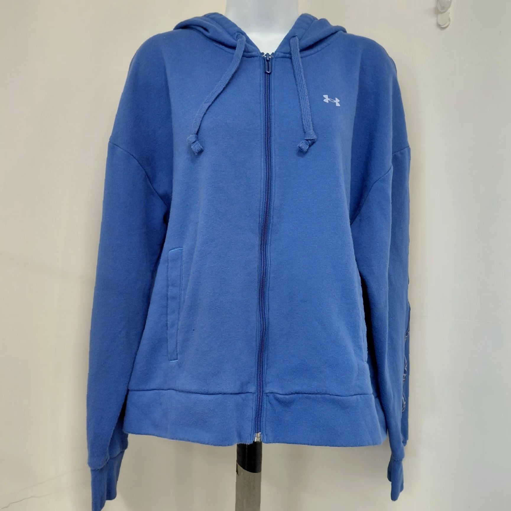Under Armour Under Armour Hoodie Mens Large Blue Full Zip Logo Sleeve Jacket Size US L / EU 52-54 / 3 - 2 Thumbnail