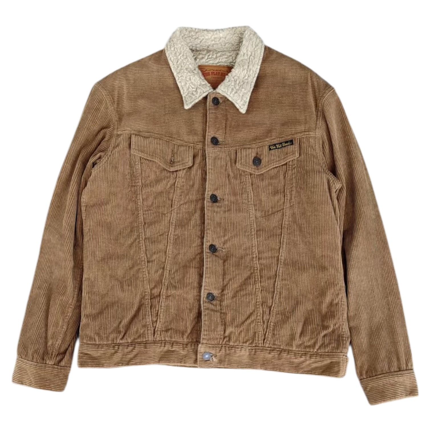 2000s Flat Head Wool Sherpa Corduroy Trucker Jacket