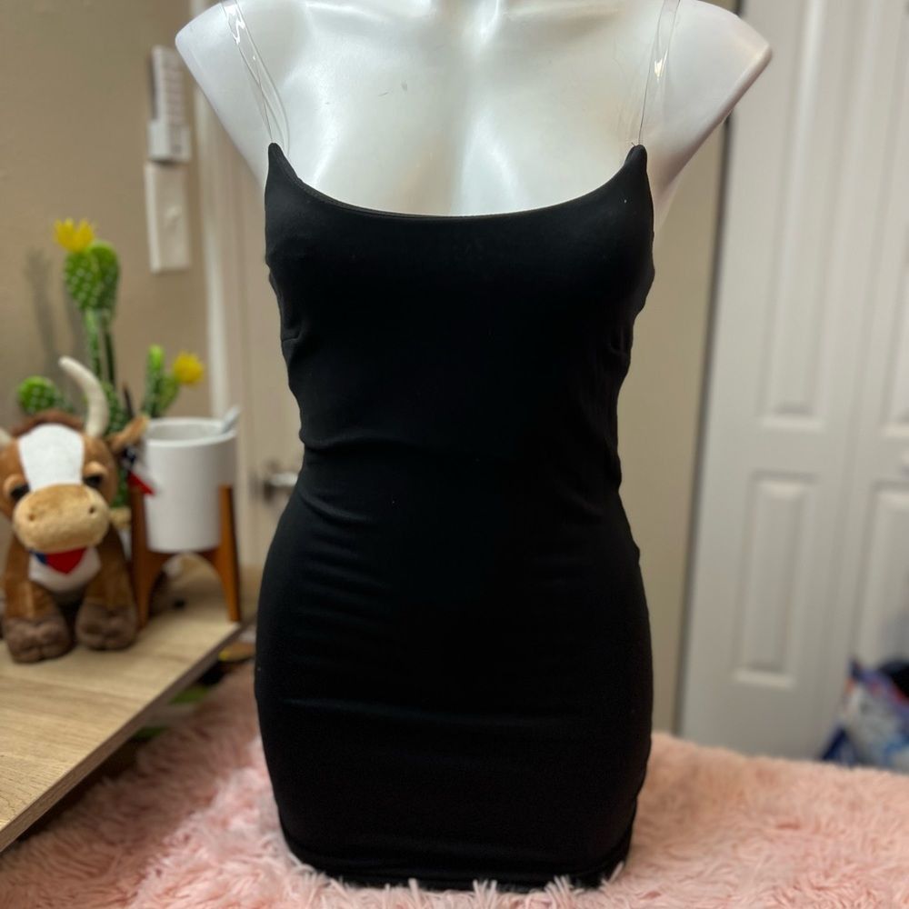 Other Fashion Nova Black Bodycon Mini Dress Size Small Spaghetti S Size S / US 4 / IT 40 - 6 Thumbnail