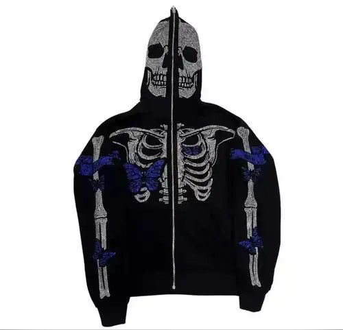 Other Full Zip Up Hoodie Gothic Skeleton 🔥🔥🔥 Size US L / EU 52-54 / 3 - 1 Thumbnail