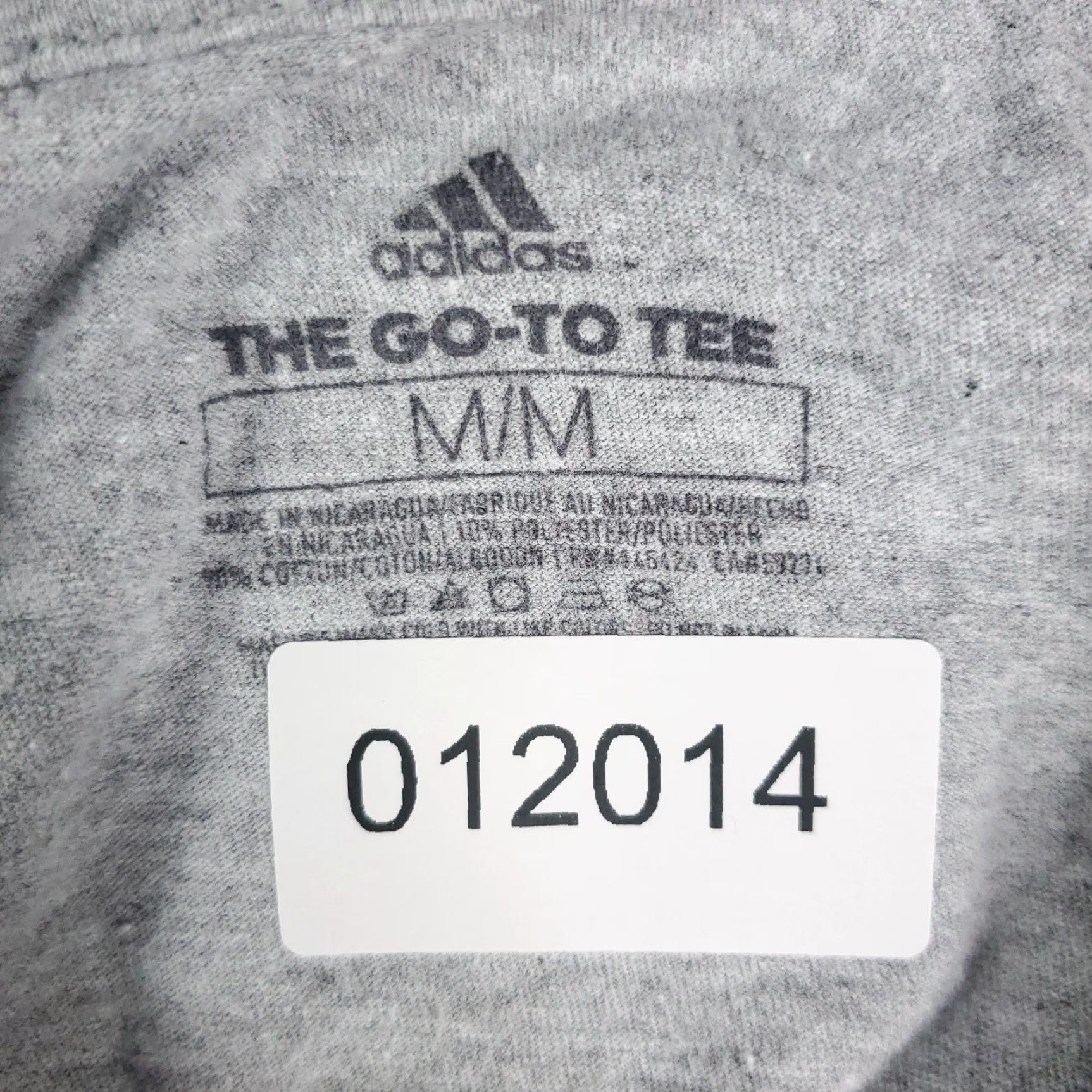 Adidas Adidas Big Center Logo Gray T-Shirt Mens Size M Short Sleeve Crew Neck Cotton Blend Shirt Size US M / EU 48-50 / 2 - 7 Thumbnail
