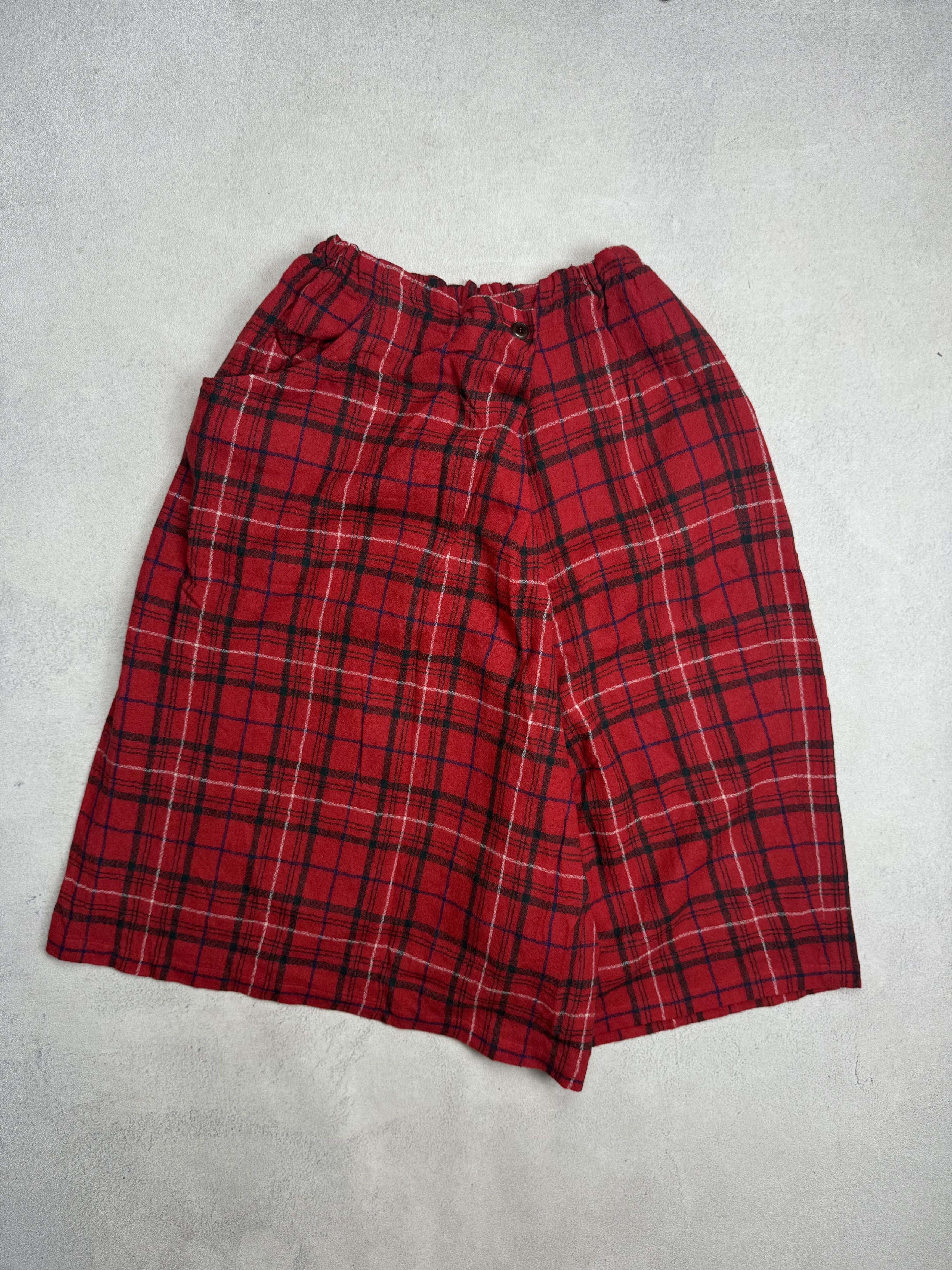 Yohji Yamamoto Y's Yohji Yamamoto Drop Crotch Plaid Tartan Wide Pants Size US 32 / EU 48 - 9 Thumbnail