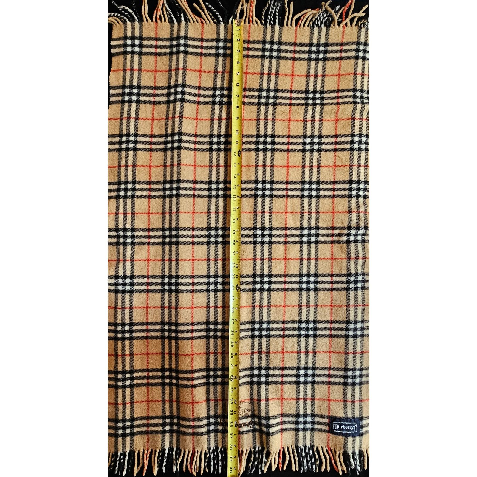 Burberry BURBERRYs of London 100% New Wool BEIGE Shawl Nova Check Size ONE SIZE - 7 Thumbnail