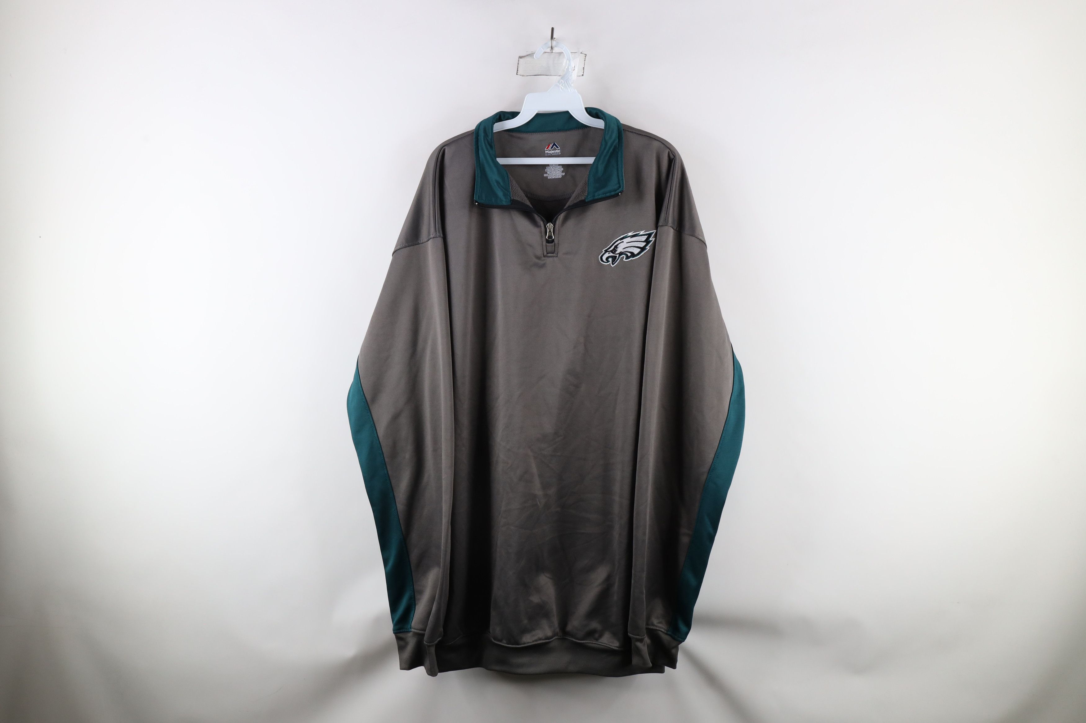 Majestic × Vintage Vintage Majestic Eagles Football Half Zip Pullover Sweater Size US XXL / EU 58 / 5 - 1 Thumbnail