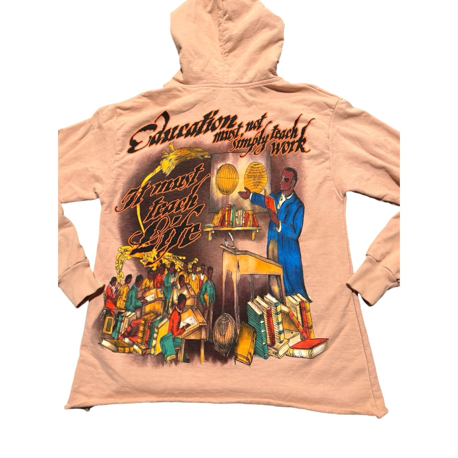 Vintage Barriers Worldwide W.E.B. Du Bois Hoodie Peach Tan Longsleeve Cropped Size M HTF Size US M / EU 48-50 / 2 - 6 Thumbnail