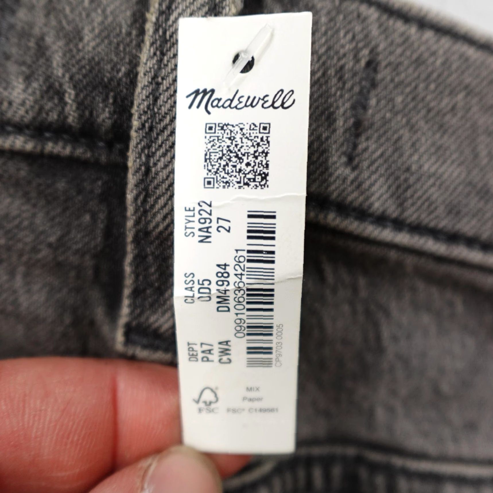 Madewell Madewell Jeans Womens 27 Gray Denim The Perfect Vintage Jean High Rise NEW Size 27" / US 4 / IT 40 - 7 Thumbnail