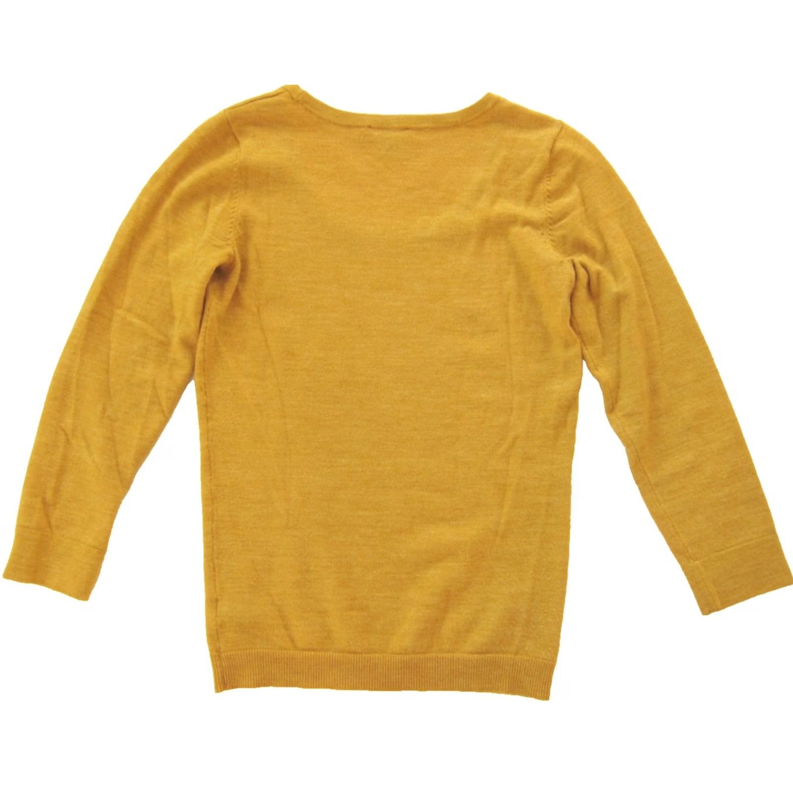 Vintage The Limited Wool Blend Stretch Mustard Yellow 3/4 Sleeve Scoop Neck Sweater S Size S / US 4 / IT 40 - 2 Thumbnail