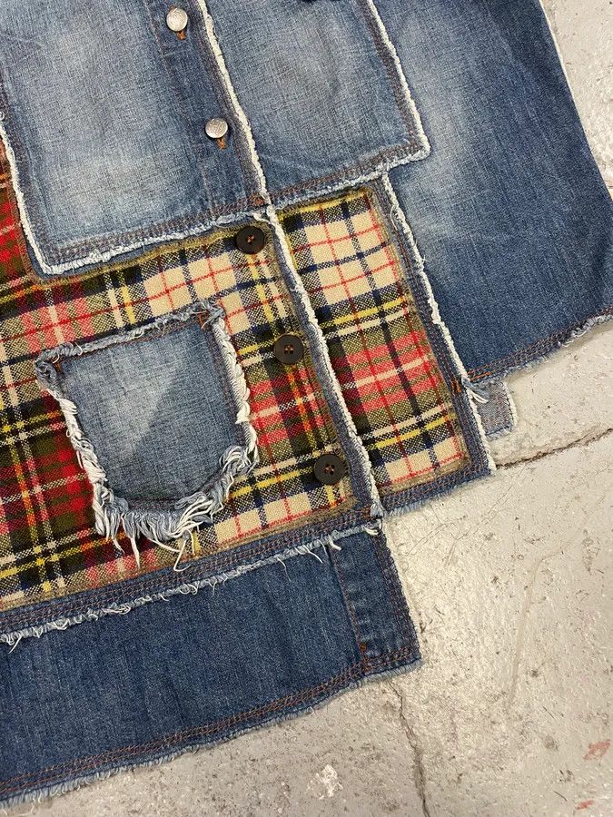 Jean Paul Gaultier 2000s Jean Paul Gaultier Asymmetrical Patchwork Wool Denim Jacket Size S / US 4 / IT 40 - 7 Thumbnail