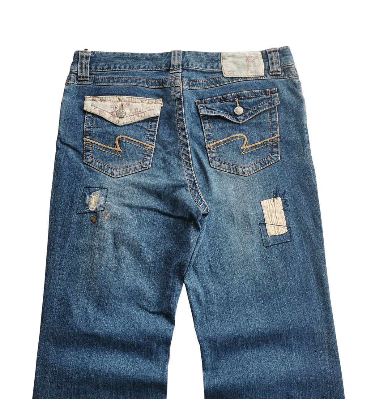Japanese Brand Playchess Patchwork Flared Jeans Like If Six Was Nine Size US 32 / EU 48 - 7 Thumbnail