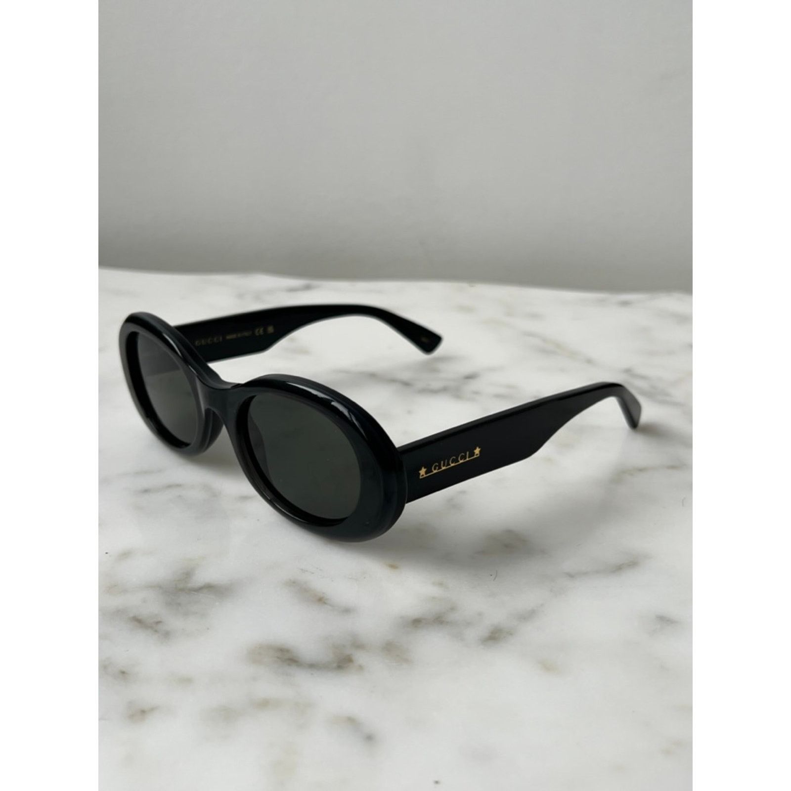 Gucci NEW Gucci GG1587S Oval Black Sunglasses Size ONE SIZE - 9 Thumbnail