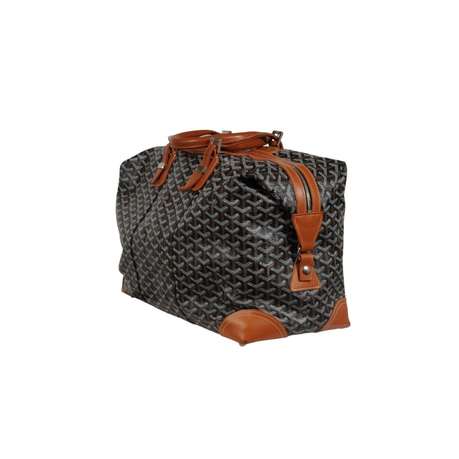 Goyard Boeing 45 Black Brown Leather Duffle Travel Carry On Size ONE SIZE - 7 Thumbnail