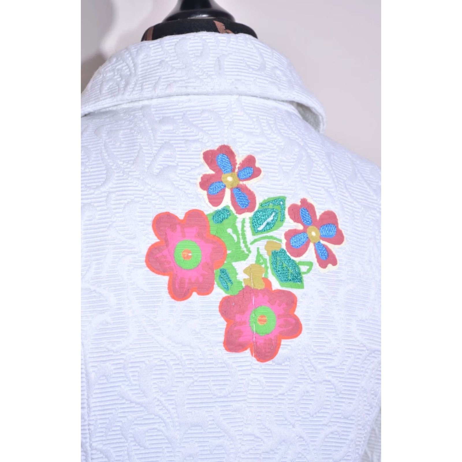 Desigual Desigual Coat White Floral Patterned Size 40 Women's Mid Lenght Long Coat Jacket Overcoat Size S / US 4 / IT 40 - 7 Thumbnail