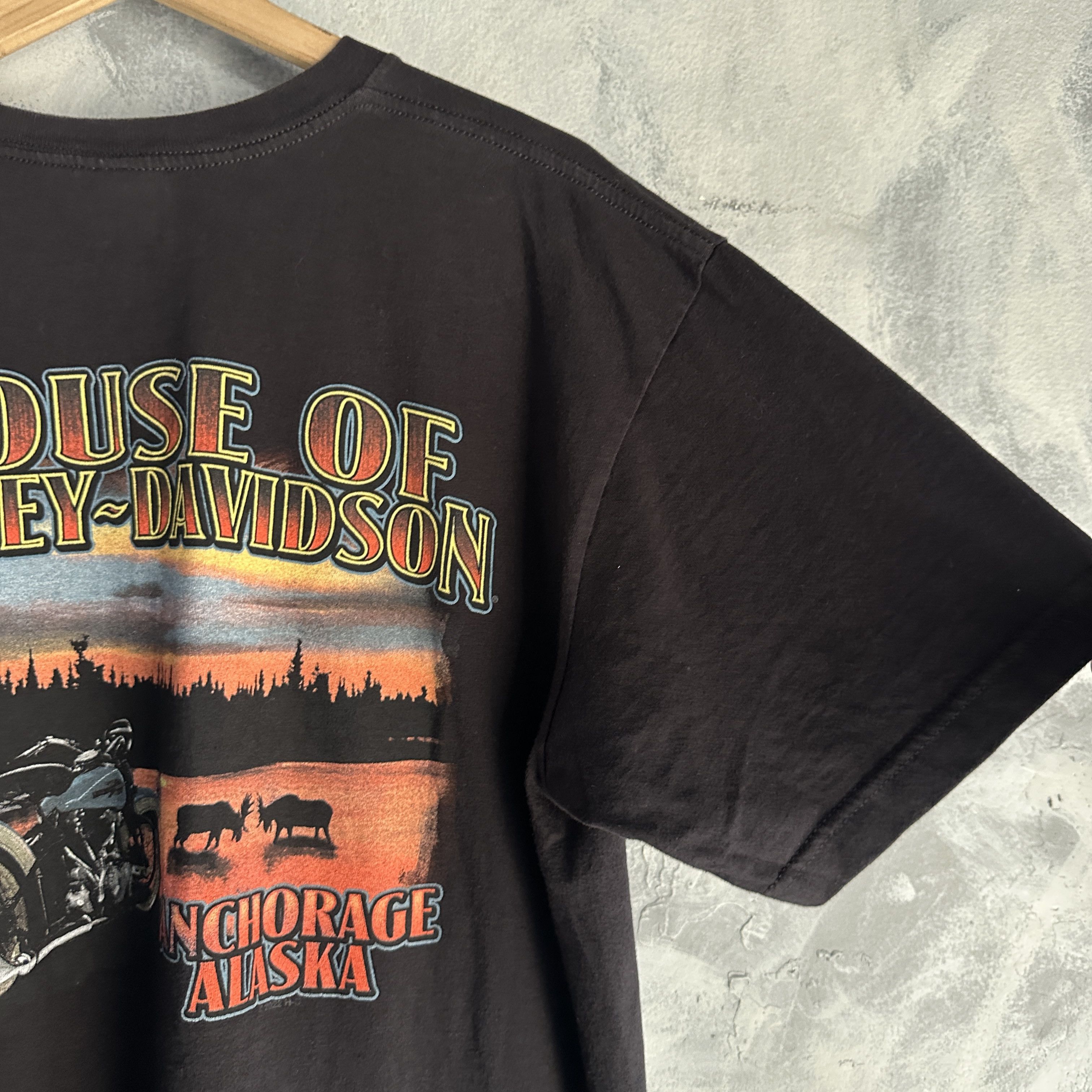 Harley Davidson Vtg Harley Davidson Black Graphic Shirt USA Alaska Eagle Size US XL / EU 56 / 4 - 10 Thumbnail