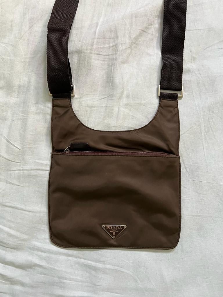 image of Prada Vintage Crossbody Bag in Brown, Men's