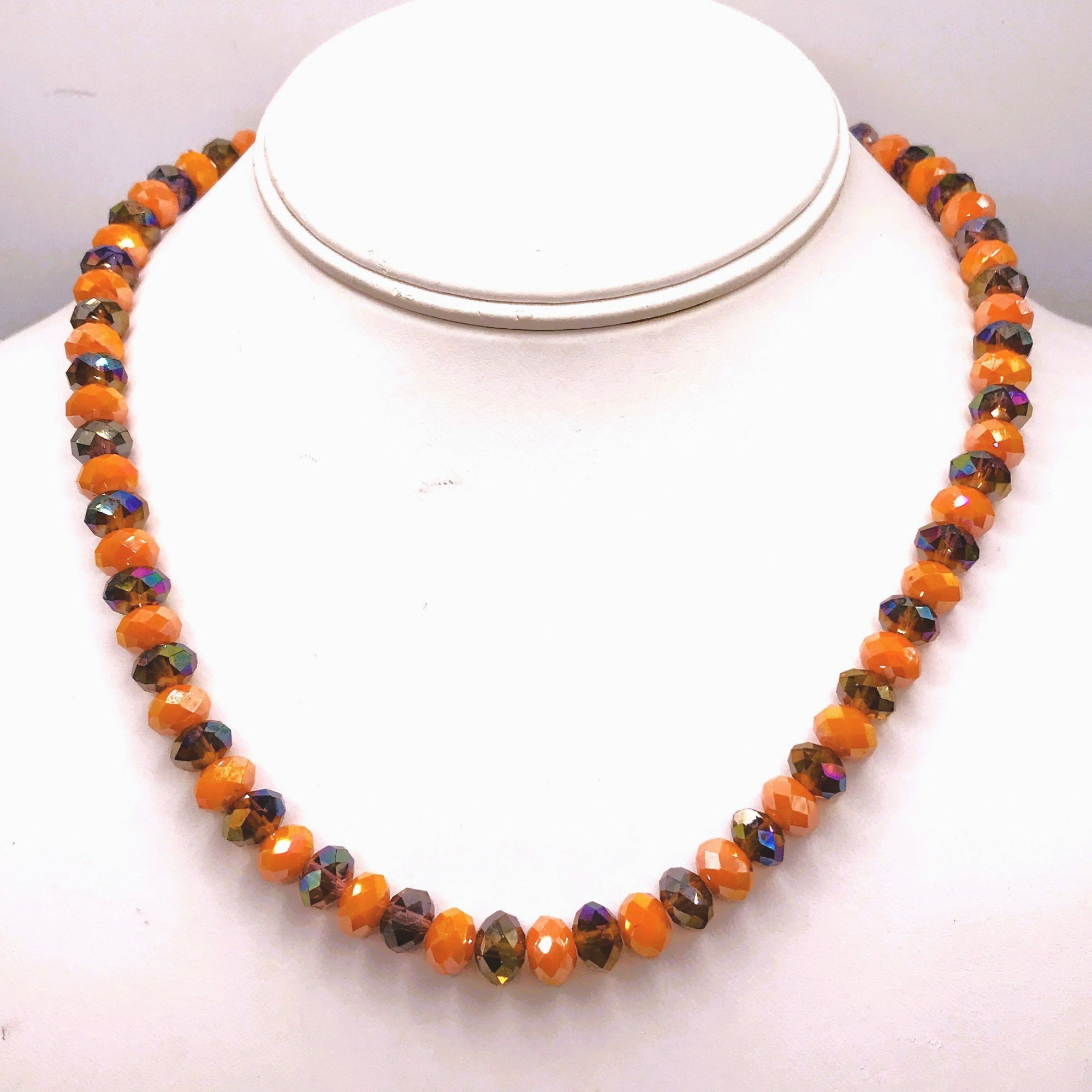 Other Polished Glass Necklace Earring Set Demi-Parure Orange Size ONE SIZE - 3 Thumbnail