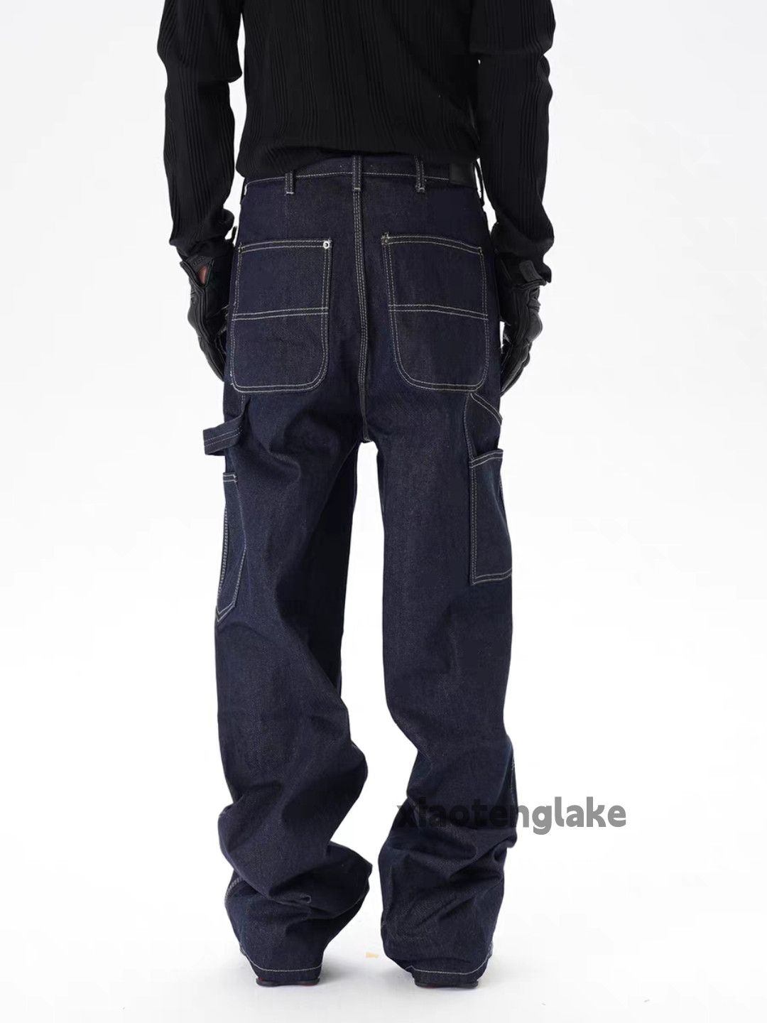 Jean Unisex outdoor utility wax loose baggy carpenter jeans Size US 36 / EU 52 - 3 Thumbnail