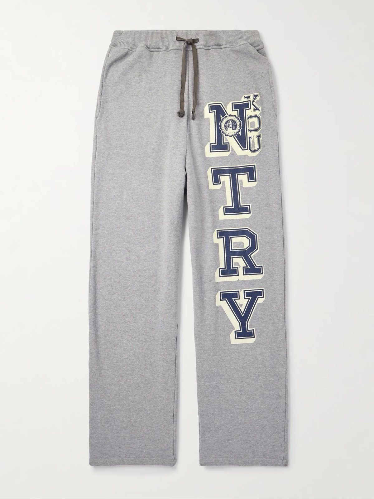 KAPITAL N.TRY Straight-Leg Printed Cotton-Jersey Sweatpants