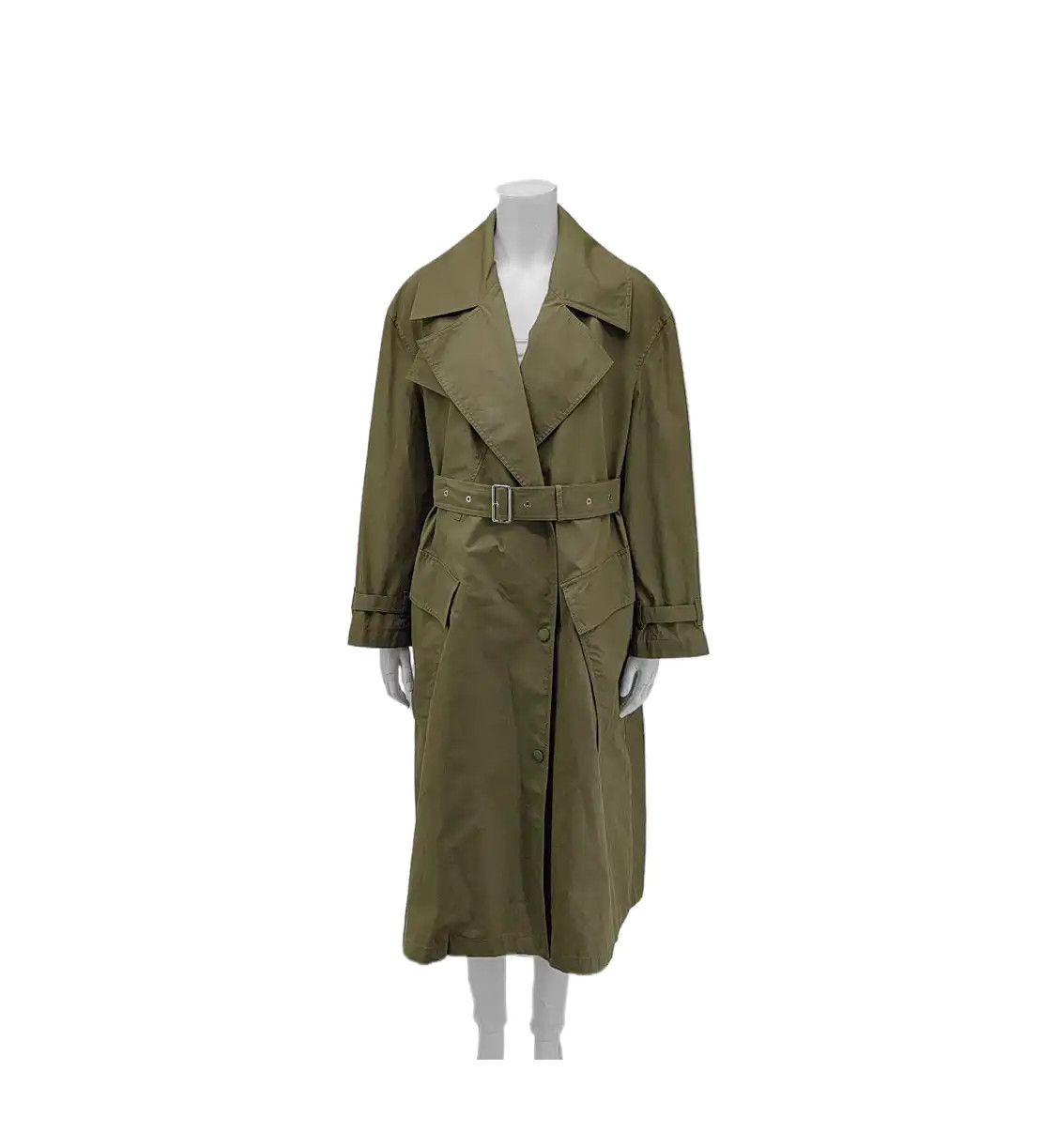 Burberry BURBERRY S size Spring green cotton Women's long trench coat Size S / US 4 / IT 40 - 1 Thumbnail