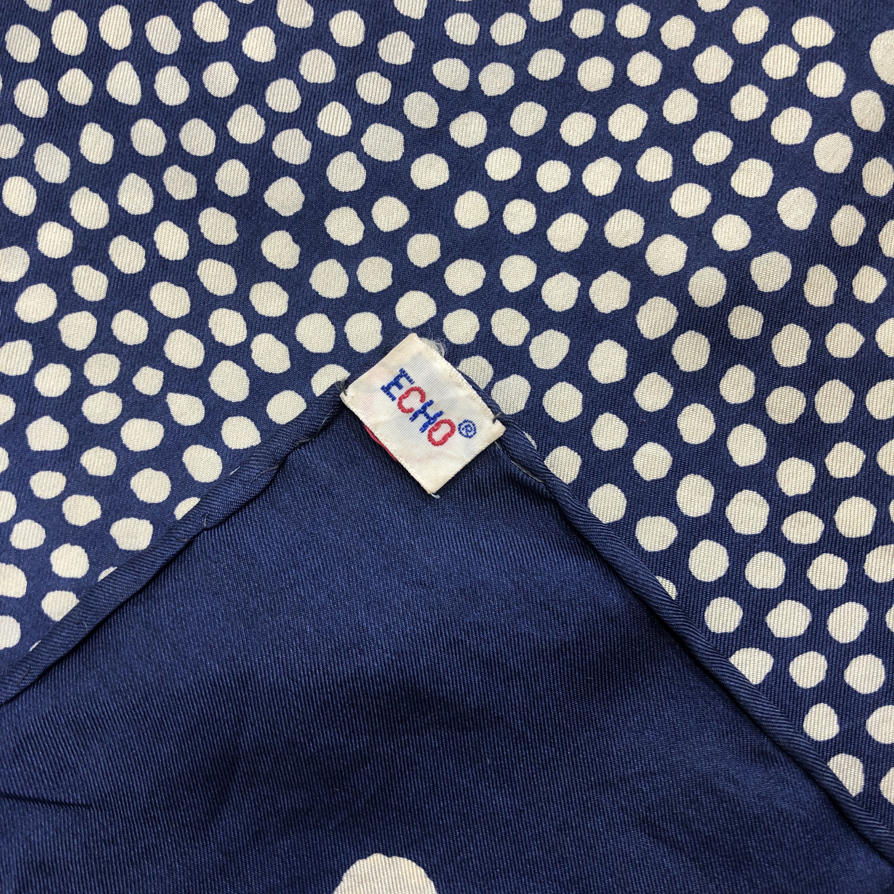Other × Vintage Vintage Echo SILK Scarf Polka Dot Twill Stole Wraps Scarves Size ONE SIZE - 19 Thumbnail