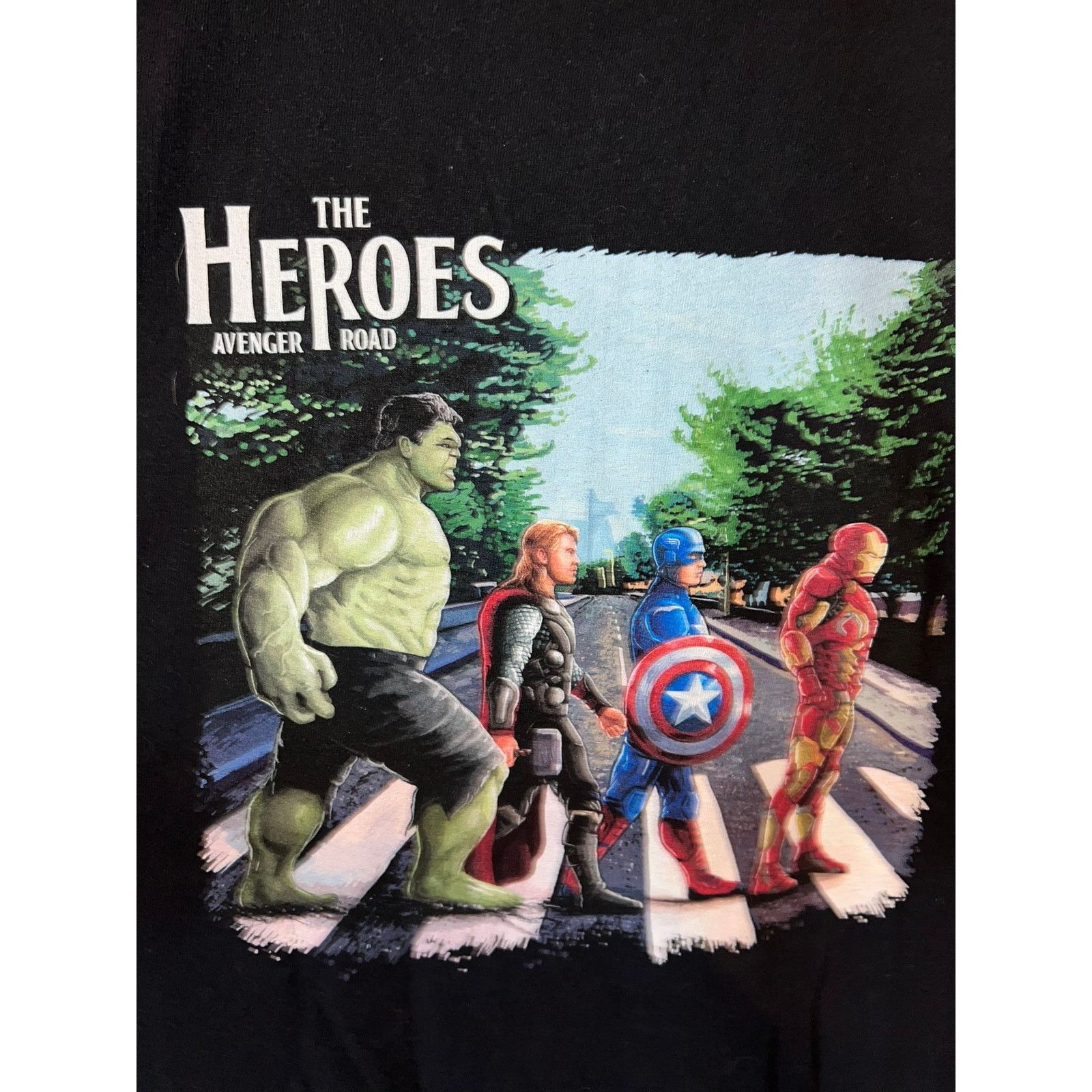 Marvel Comics Marvel Superhero Shirt The Heroes Avenger Road Black Tee XL Size US XL / EU 56 / 4 - 5 Thumbnail