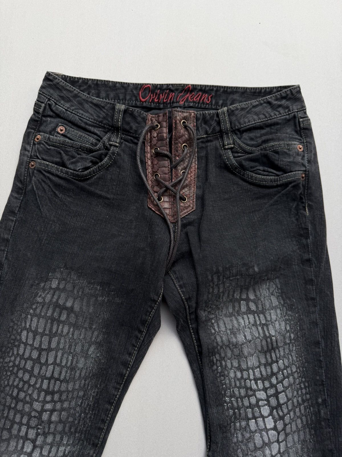 Japanese Brand Oririn lace up flare jeans Size US 27 - 2 Thumbnail