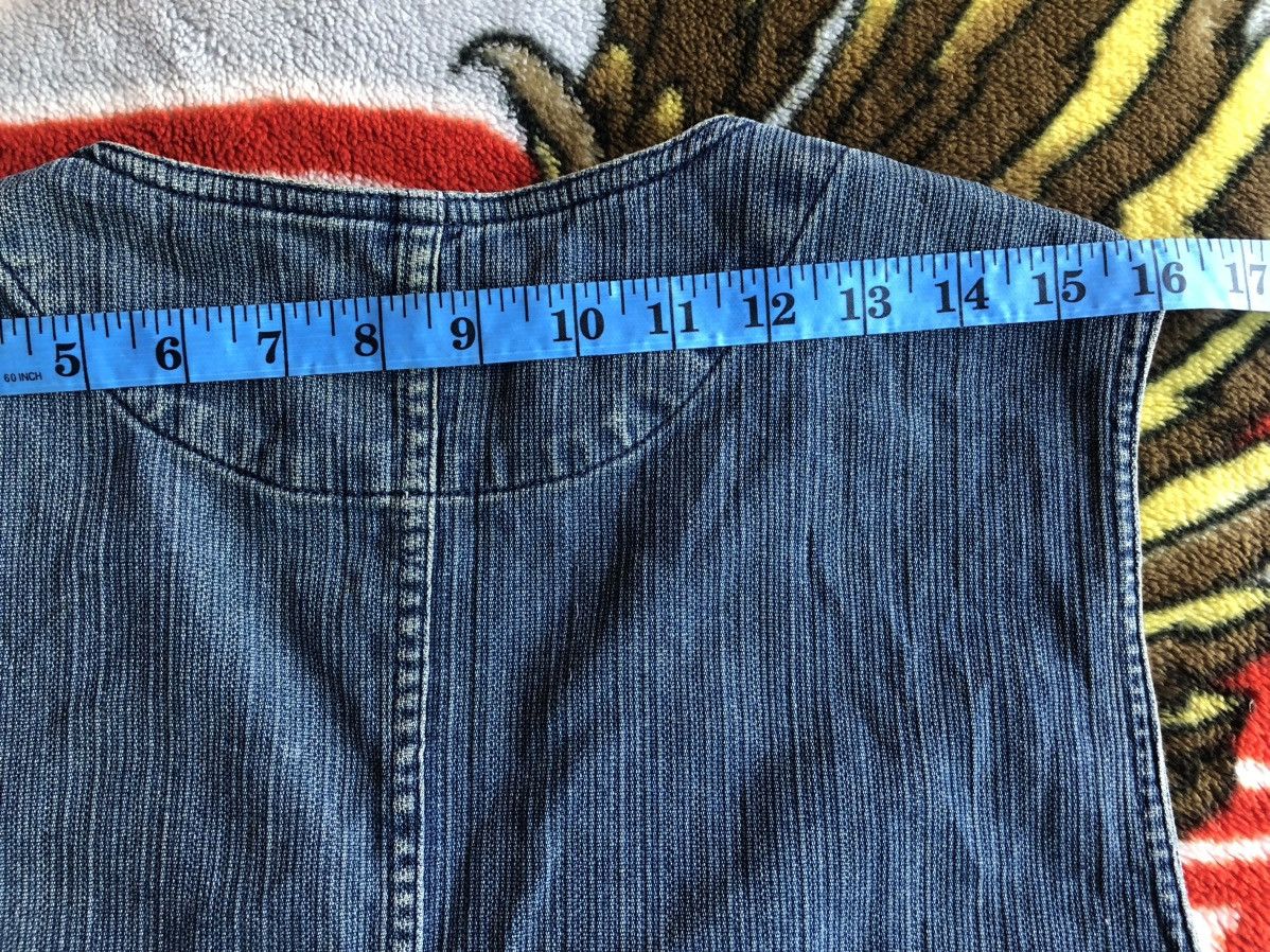 If Six Was Nine × Japanese Brand × Vintage Vintage Crocodile Denim Blue Distressed Vest Jacket Size US L / EU 52-54 / 3 - 7 Thumbnail