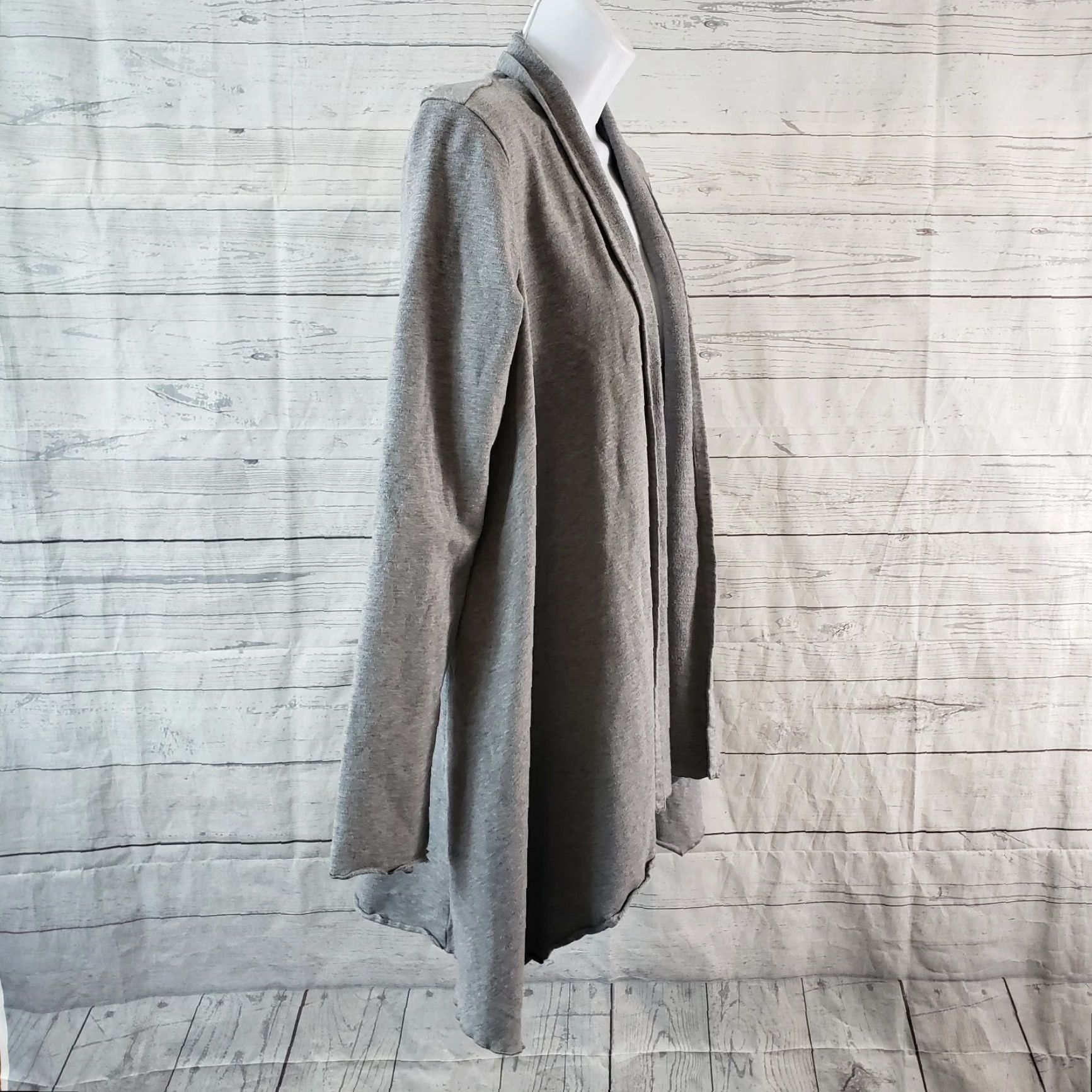 J. Jill PureJill Cardigan Womens Small Gray Open Front Long Sleeve Cotton Blend Size S / US 4 / IT 40 - 3 Thumbnail