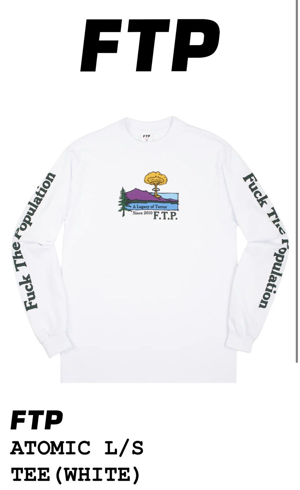 Fuck The Population FTP atomic long sleeve White XL Size US XL / EU 56 / 4 - 3 Thumbnail