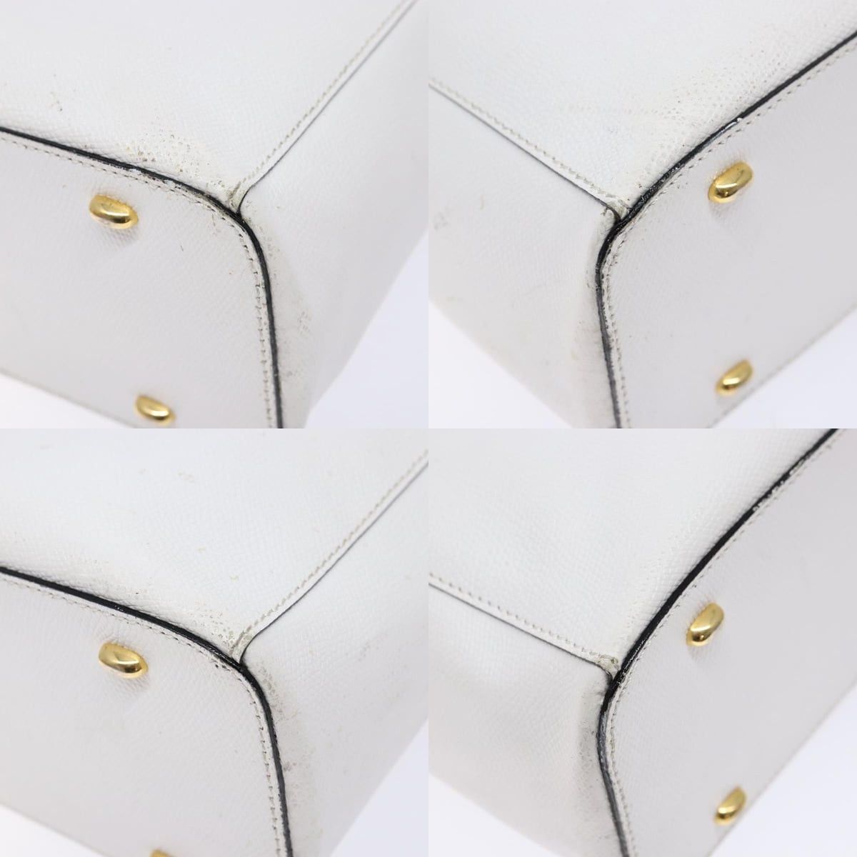 Celine CELINE Hand Bag Leather White Gold Size ONE SIZE - 10 Thumbnail