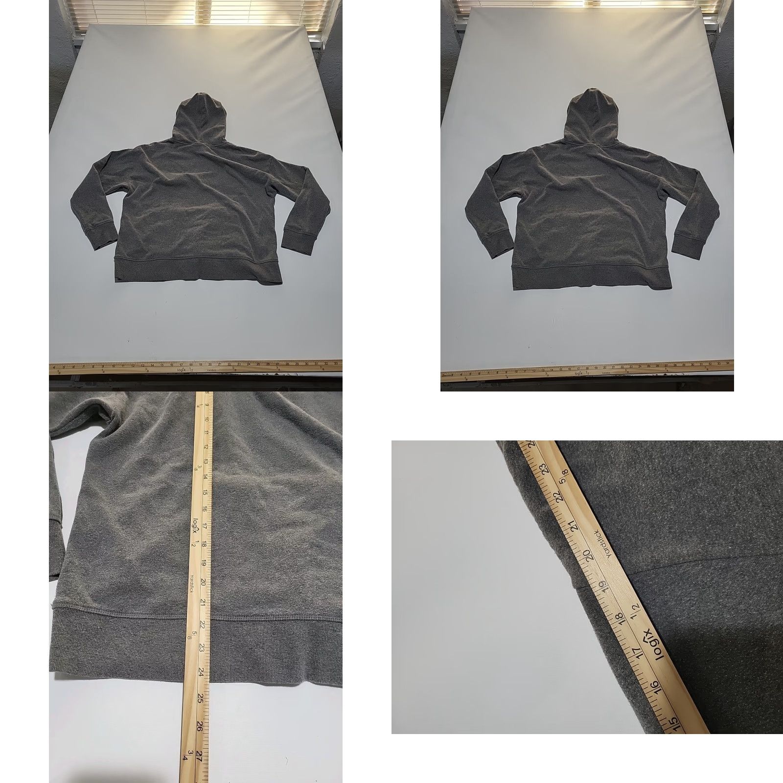 Reebok Reebok Hoodie Pullover L Gray Spellout Graphic Print Zipper Pocket Gym Training Mens L Regular Fleece 60/40 Size US L / EU 52-54 / 3 - 8 Thumbnail