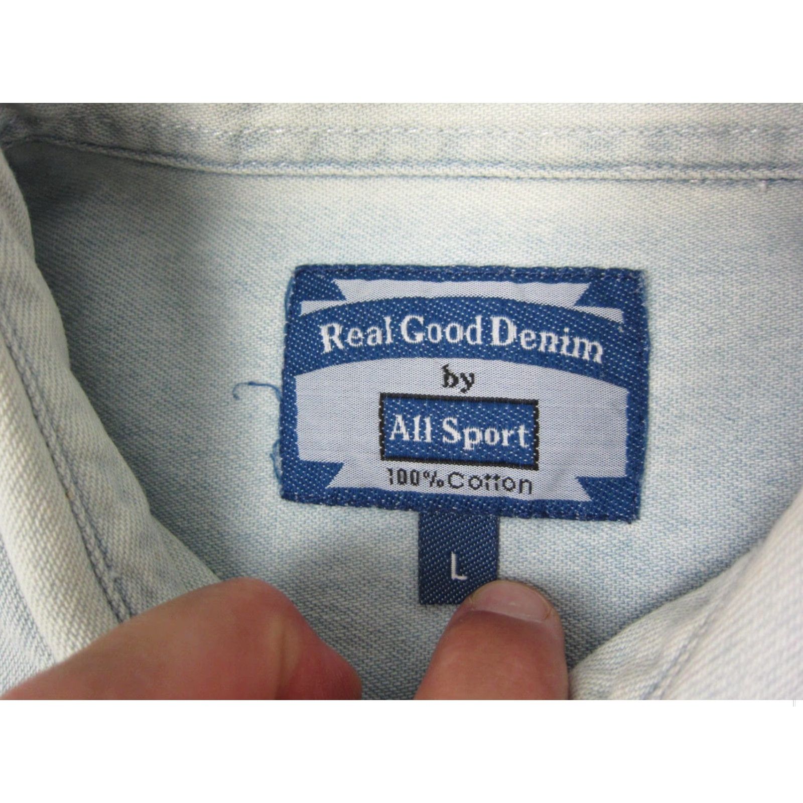 Denime VINTAGE Real Good Denim El Canelo Ranch Shirt L Blue Denim Jeans Mens Button Up Shirt Size US L / EU 52-54 / 3 - 5 Thumbnail