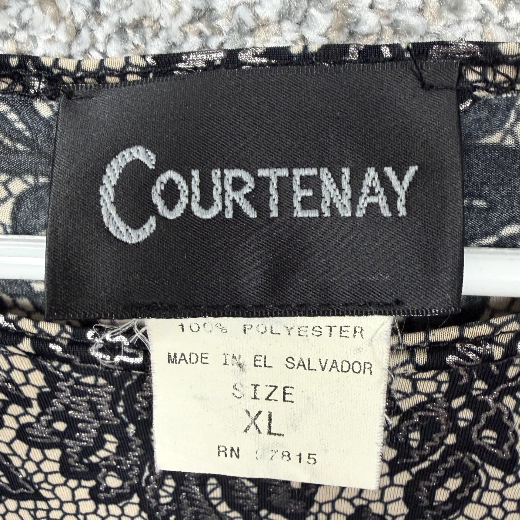 Vintage VINTAGE Courtenay Blouse Womens XL Black Tan Floral Lace 90s Gothic Party Whimsigoth Size XL / US 12-14 / IT 48-50 - 4 Thumbnail