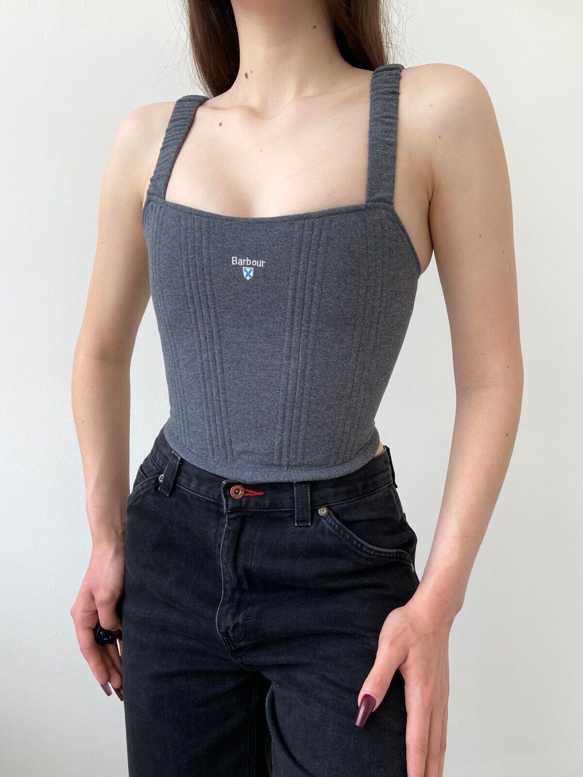 Barbour Handmade Barbour Grey Women's Tank Crop Top Corset Size S / US 4 / IT 40 - 10 Thumbnail