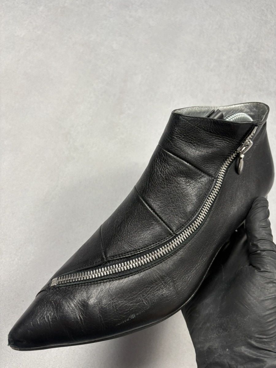 Other Free Lance Paris Leather Zip Boots Pointed Toe Avant Garde Size US 11 / IT 41 - 7 Thumbnail