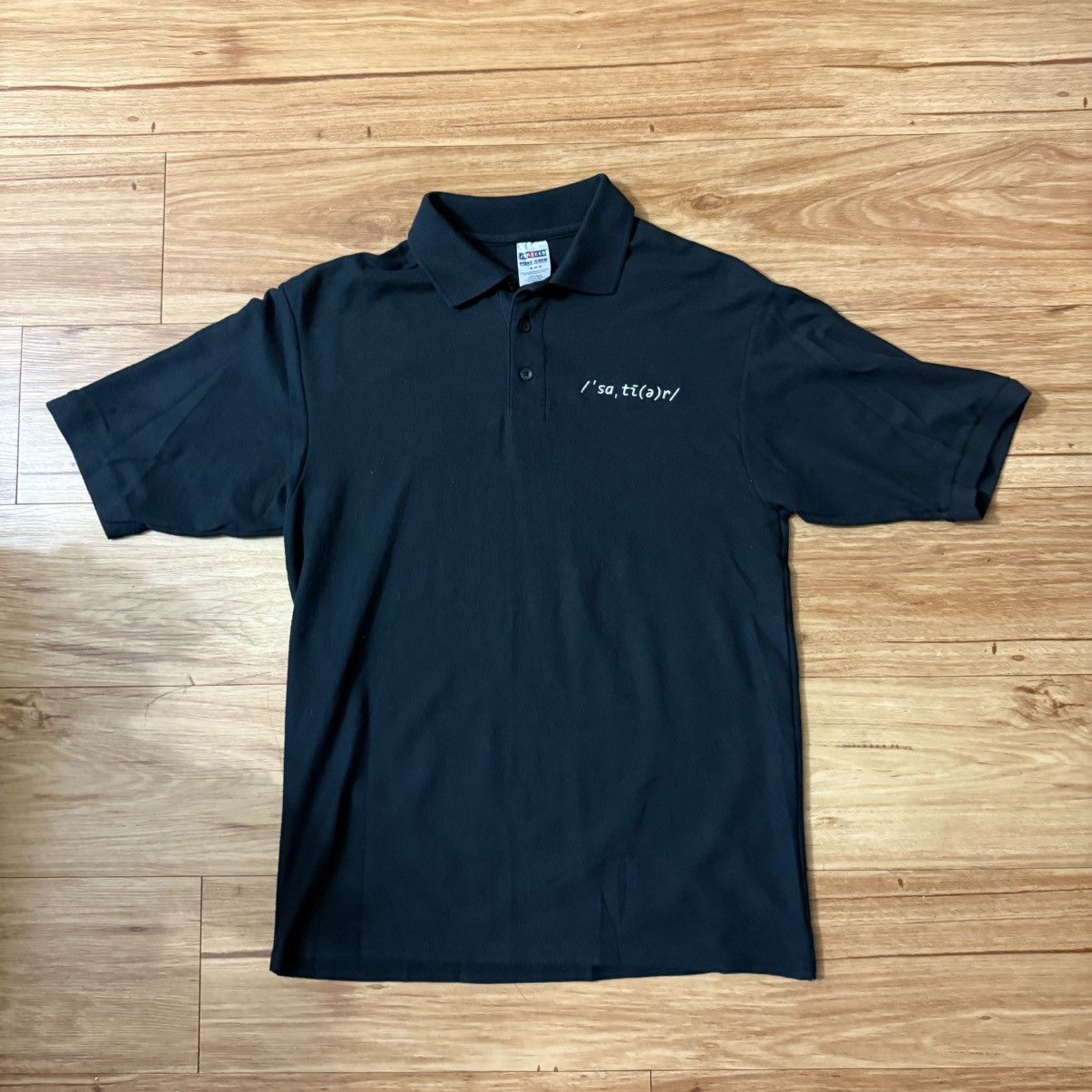 Vintage Vintage /‘sa,ti(e)r/ Skateboards Polo Skateboard Shirt 90s Size US M / EU 48-50 / 2 - 1 Thumbnail