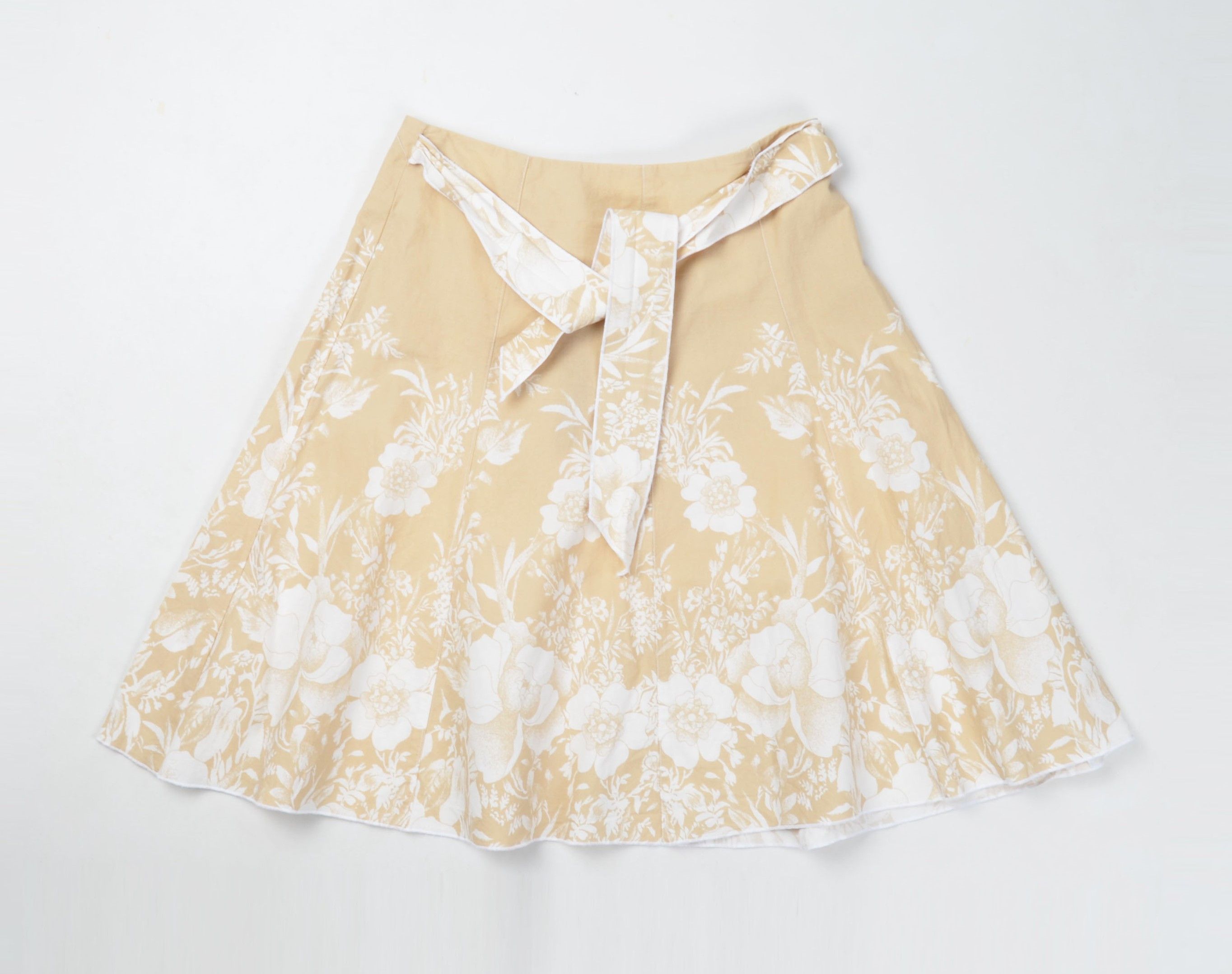 Morgan De Toi Morgan de Toi Y2K Fairy Cottage Beige Floral Flared Skirt Size 28" / US 6 / IT 42 - 4 Thumbnail
