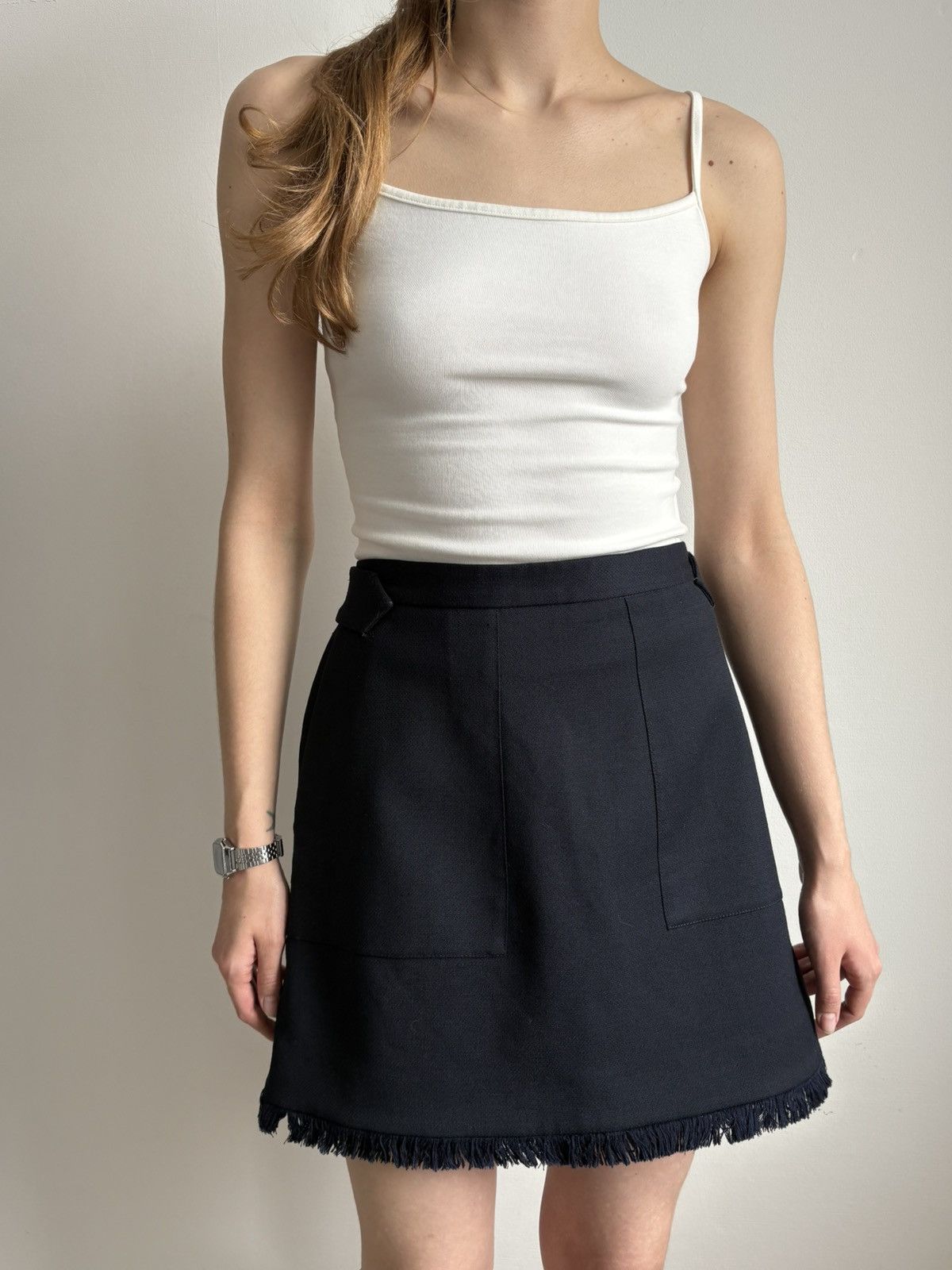 Zadig & Voltaire Zadig & Voltaire Juda Frange Mini Skirt Wool Fringed-Hem Size 27" / US 4 / IT 40 - 4 Thumbnail