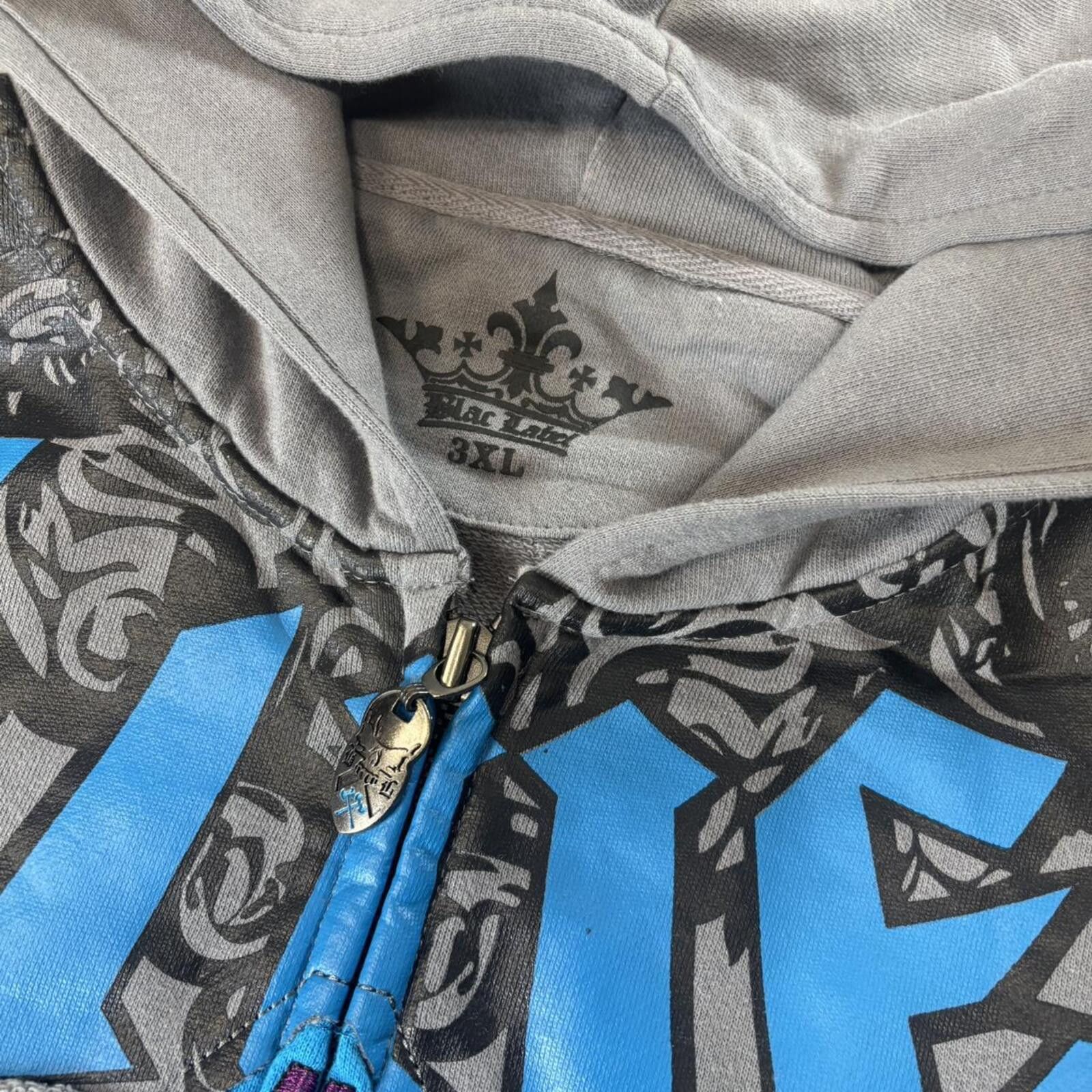 Affliction Blac Label Y2K Zip Up 2000s Baggy Hoodie Size US XXL / EU 58 / 5 - 8 Thumbnail
